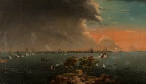 1790年7月10日のスベンスクスンドの第2のロシア-スウェーデン戦争。 作： Johan Tietrich Schoultz