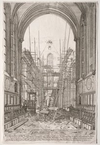 LArt Ancien Zurich: Franciscans 教会の眺め、Barfüsser-Kirke、1681 年。 作： Johan Ulrich Krauss