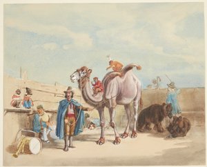 ラクダ、サル、クマなどの動物調教師。 作： Johann Adam Klein