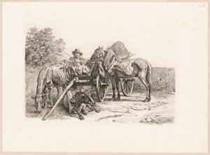 農夫と荷車 作： Johann Adam Klein