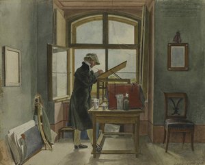 1818年の彼のスタジオでのヨハンクリストフエアハルト。 作： Johann Adam Klein