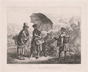 彼らの旅のアーティスト、1819年。 作： Johann Adam Klein