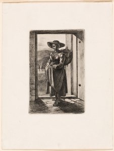ドアに立つハンガリー人女性 作： Johann Adam Klein