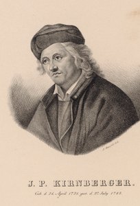 作曲家 Johann Philipp Kirnberger 1721-1783 の肖像。 作： Johann Andreas Hatzfeld
