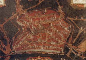 ヴァンゲン（アルゴイ）の街の景色。ラトハウスヴァンゲン 作： Johann Andreas Rauch