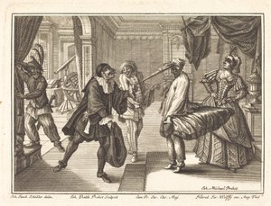 ポロバード博士の家のハーレクイン 作： Johann Balthasar Probst after Johann Jacob Schübler