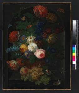 フルーツ入りの花かご 作： Johann Baptist Drechsler