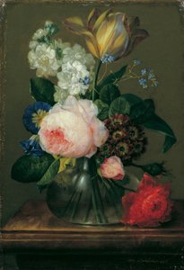 小さな花の静物 作： Johann Baptist Drechsler