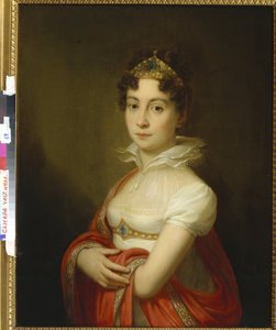 Marie Louise de Habsbourg-Lorraine-Este (Habsbourg Lorraine Este) - マリア・ルドヴィカ女帝（1787-1816）の髪飾りをつけた幼少期の肖像 par Lampi, Johann-Baptist von, the Elder (1751-1830).油彩・キャンバス、サイズ：79x63、個人蔵
