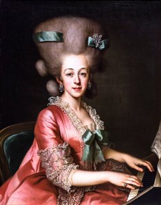 チェンバロを弾く貴婦人の肖像 18世紀後期 油彩・カンヴァス