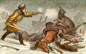 オオカミ-「高貴な犠牲」 作： Johann Baptist Zwecker