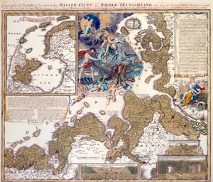 1717年のクリスマス大洪水の地図 作： Johann Baptista Homann