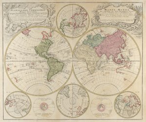 普遍的な地図... Planiglobii terrestris、1746。 作： Johann Baptista Homann