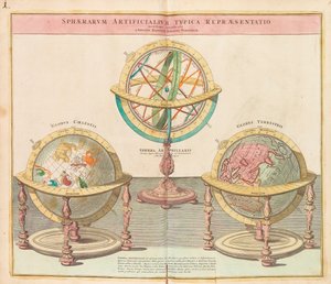 全世界の大地図からの地球、1725年。 作： Johann Baptista Homann