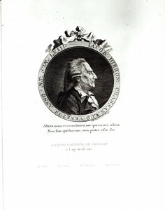 ジャコモカサノバ（1725-98）のメダリオンポートレート63、1788年（彫刻）（bw写真） 作： Johann Berka
