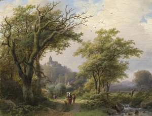ストリームでハイカー 作： Johann Bernhard Klombeck