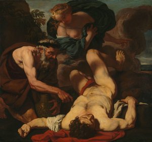 セレーネとエンディミオン (旧称「オリオンの死」) 作： Johann Carl Loth (attributed to)