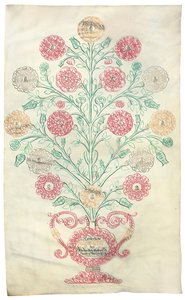チャールズ6世皇帝に贈られた家系図「ローズ」、1731年 作： Johann Carl Paricius