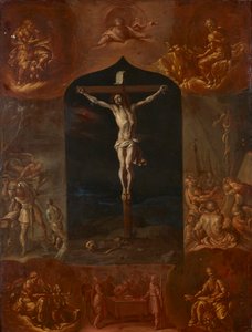 十字架につけられたイエスと聖書の7つの場面 作： Johann Carl von Reslfeld