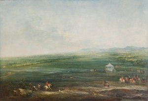 ミュンケンドルファー ルストハウスから南西方向のラクセンブルク 作： Johann Christian Brand