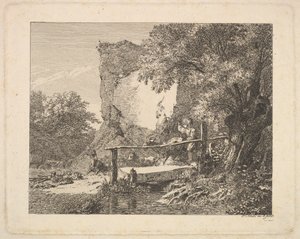 3 頭のヤギを連れた少年、1815 年。 作： Johann Christian Erhard