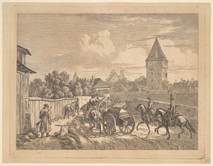 レジメンタル・カソンヌを護衛するロシア・ランサーズ（1816年