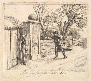 冬の風景、1818年。 作： Johann Christian Erhard