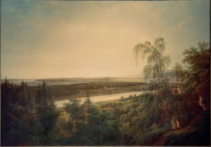ドレスデンを望むエルベ川の風景 作： Johann Christian Klengel