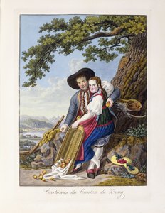ツーク州の衣装、1819年 作： Johann Christian Reinhardt