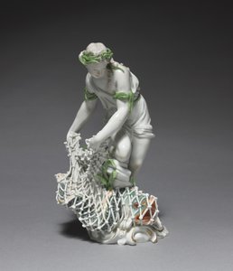 漁師、製造元ルートヴィヒスブルク磁器工場、ドイツ、1765年頃（磁器にエナメルと金色の装飾を施したもの 作： Johann Christian Wilhelm Beyer
