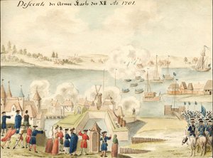 デュナを渡るシャルル12世 1701年、1770～1780年代 作： Johann Christoph Brotze