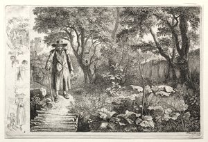 丸太橋の前の老人、Der Alte vor den Knuppelsteg、1819年。 作： Johann Christoph Erhard