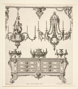 Commodes et Lustres のシート 作： Johann Christoph Hafner