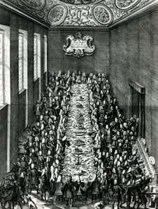 クリスチャンエンゲルブレヒト（1672-1735）とヨハンアンドレアスフェッフェル（1674-1748）によって刻まれたドイツの素晴らしい食事 作： Johann Cyriak Hackhofer