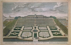 ドイツ・ポツダムのサンスーシ城の透視図 作： Johann David Schleuen