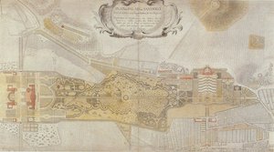 1772年にポツダムにあるサンスーシのフレデリシアンパークの計画 作： Johann David Schleuen