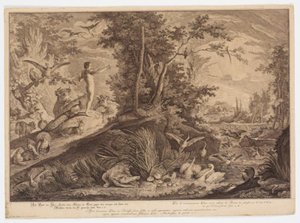 アダムとエデンが持っている 作： Johann Elias Ridinger