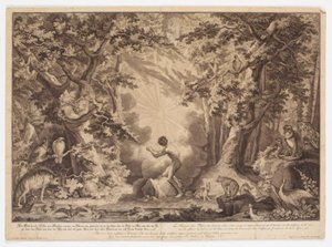 アダムの創造 作： Johann Elias Ridinger