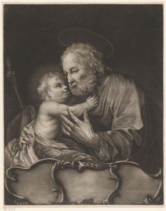 幼子キリストを抱くヨセフ 作： Johann Elias Ridinger