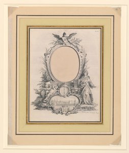 デンマーク王フリードリヒ5世の肖像画のフレームのデザイン 作： Johann Esais Nilson