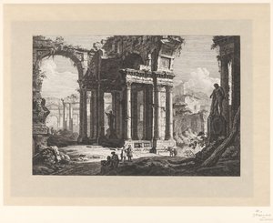 Ruins met de Farnese Hercules 作： Johann Ferdinand Hetzendorff von Hohenberg