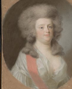 ナッソー ヴァイルブルクのアウグスタ マリア カロリーナ (1764-1802)。 ウィレム 5 世の姪、オレンジ ナッソー公、妹のカロライナの娘 作： Johann Friedrich August Tischbein