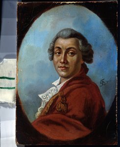 詩人アレクサンドル・スマロコフの肖像 (1717-1777) (詩人アレクサンドル・スマロコフの肖像)。 Johann Friedrich August Tischbein (1750-1812) による絵画。 ユイル・シュル・トワル 作： Johann Friedrich August Tischbein