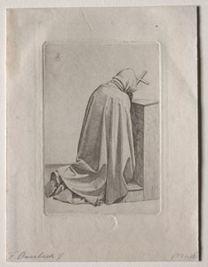 祈りの僧侶、1826年。 作： Johann Friedrich Overbeck