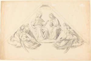 キリストと聖母と音楽を奏でる天使たち 作： Johann Friedrich Overbeck