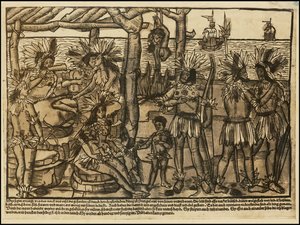 1500年代、ヨハン・フロシャウアーによるネイティブ・アメリカンのイラスト