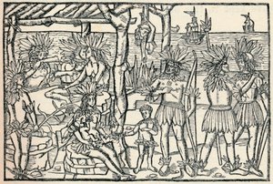 新世界の人々の最初の代表、1505年、1912年 作： Johann Froschauer