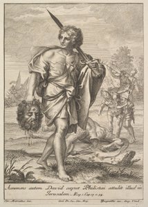 ゴリアテの頭を持つダビデ、1705-62。 作： Johann Georg Bergmuller