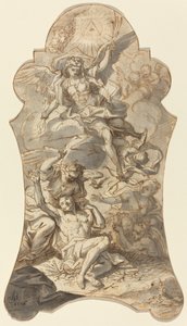 仙人を悪から守る聖天使 作： Johann Georg Bergmuller