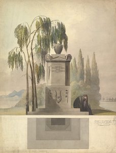 ニュルンベルクのロスガイザーの墓の設計 立面図と平面図 1826年 作： Johann Georg Dürschner